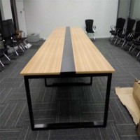 深圳**钢木结合会议桌休闲餐桌多色可选多种规格可定制简约办公桌