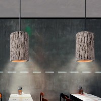 北欧工业复古吊灯仿木头餐厅吊灯创意餐吊灯酒吧咖啡厅水泥吊灯
